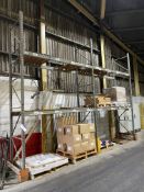 Two Bay Two-Tier Steel Pallet Rack, approx. 6.2m x 1050mm x 4.8m high, with timber shelf panels (