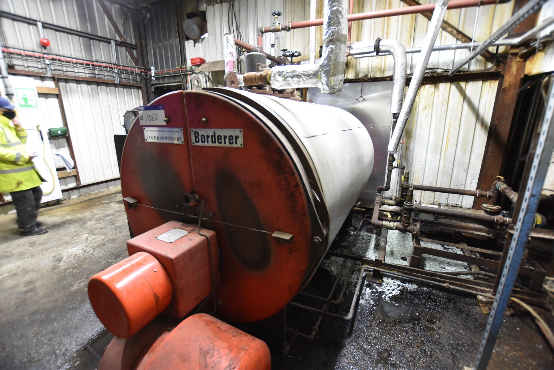 Cochrane BORDERER 1360kg/hr OIL FIRED STEAM BOILER, serial no. 25/1037, year of manufacture 1995, - Image 2 of 12