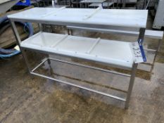 Two Tier Stainless Steel Frame Plastic Shelf, appr