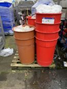 Seven Red Plastic Bins, approx. 0.8m high x 0.57m