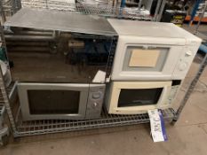 Four Microwave Ovens (not tested), lift out charge
