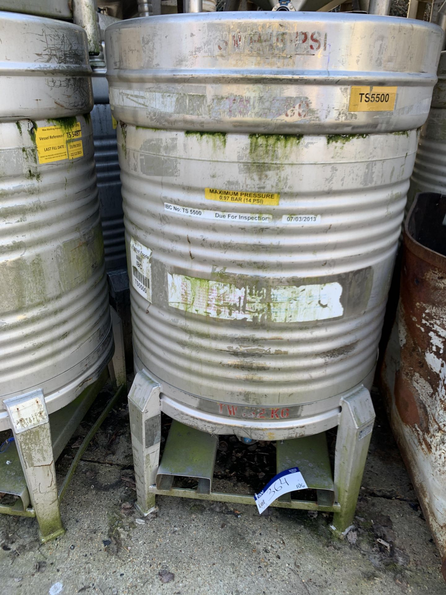 Two Ucon Metal Containers, 800 Litre, each approx.