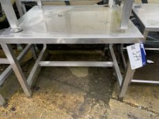 Stainless Steel Table, approx. 0.9m x 0.73m x 0.65
