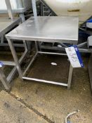 Stainless Steel Table, approx. 0.62m x 0.62m x 0.6
