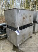 Two Stainless Steel Bins, approx. 1.45m x 0.94m x