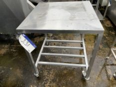 Stainless Steel Mobile Table, approx. 0.95m high x