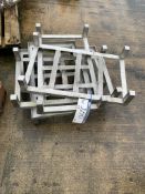 Five Sstainless Steel Tray Stands, approx. 0.79m h