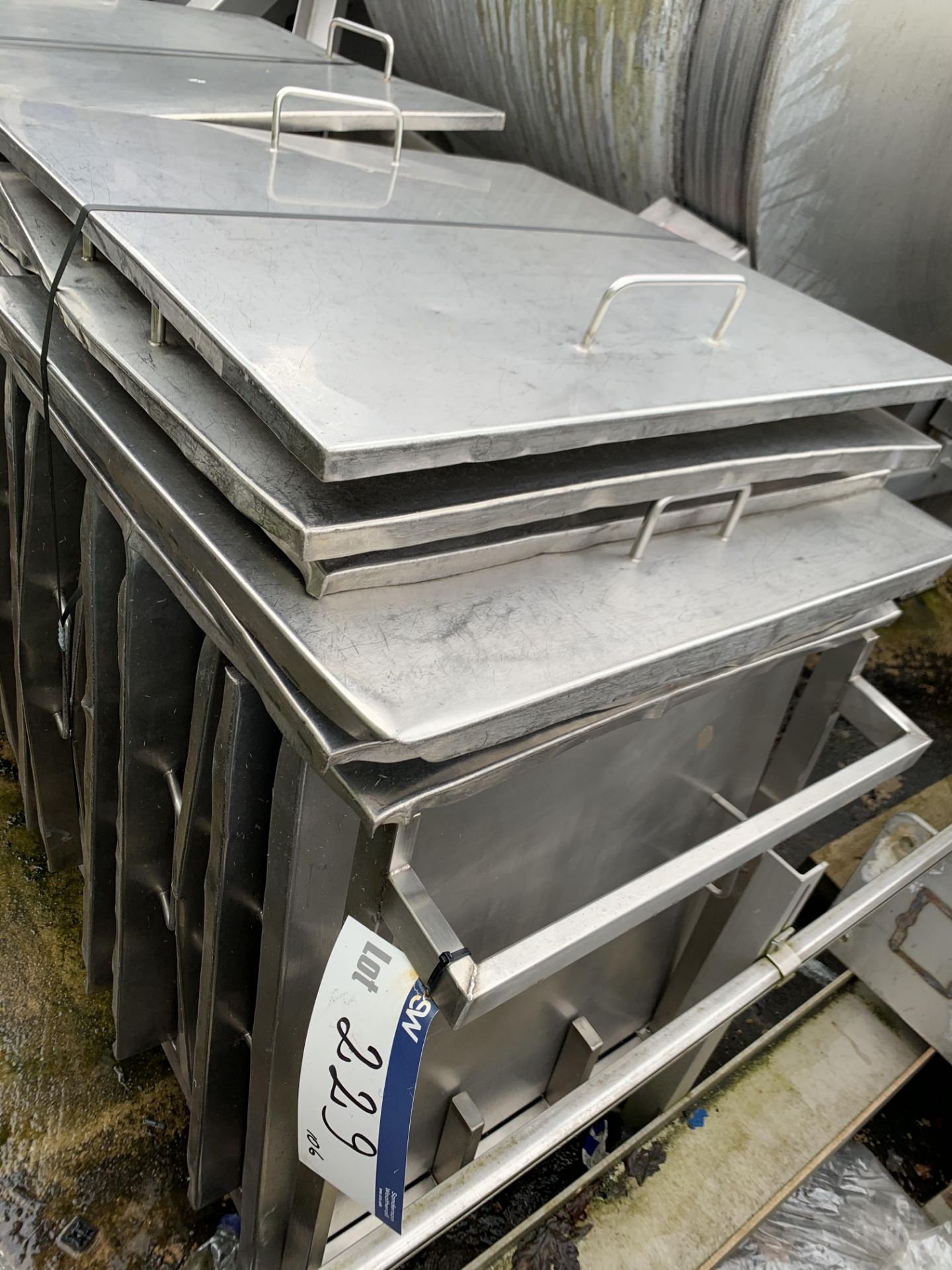 Approx. 29 Tote Bin Lids, with mobile stand, appro