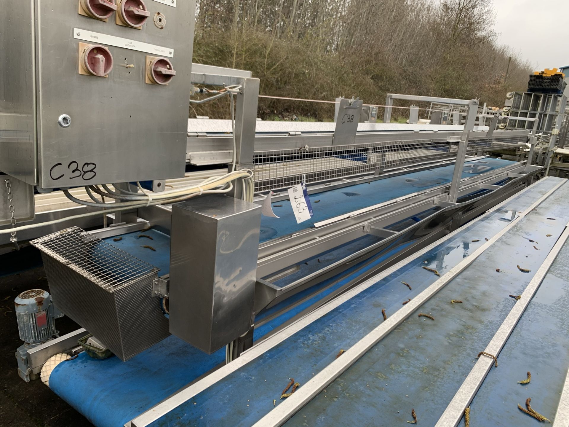 Veg Sorting Three Tier Conveyor, top belt approx.