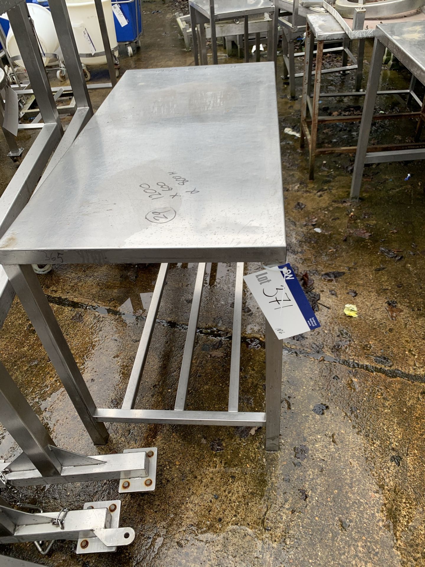 Stainless Steel Table, approx. 1.2m x 0.6m x 0.8m