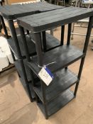 Three Plastic Shelf Units, each approx. 590mm x 29