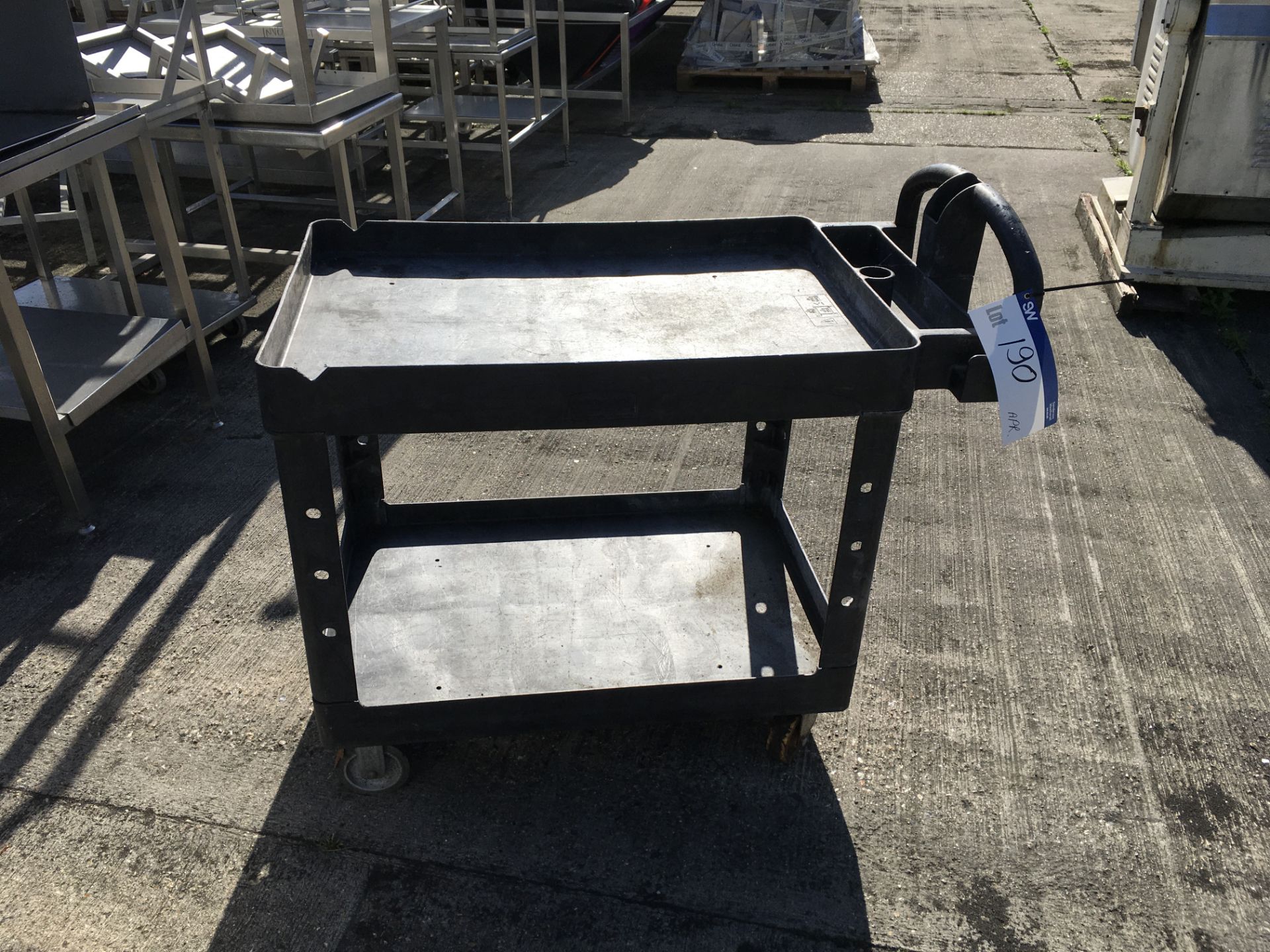 Mobile Plastic Trolley, approx. 0.63m x 1.12m x 0.