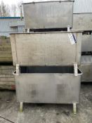 Two Stainless Steel Bins, approx. 1.45m x 0.94m x