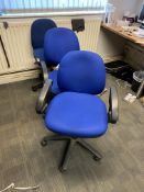 Three Fabric Upholstered Swivel Chairs