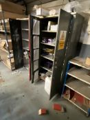 Two Double Door Steel Cabinets, with contents including bodywork adhesives, sealers and abrasive