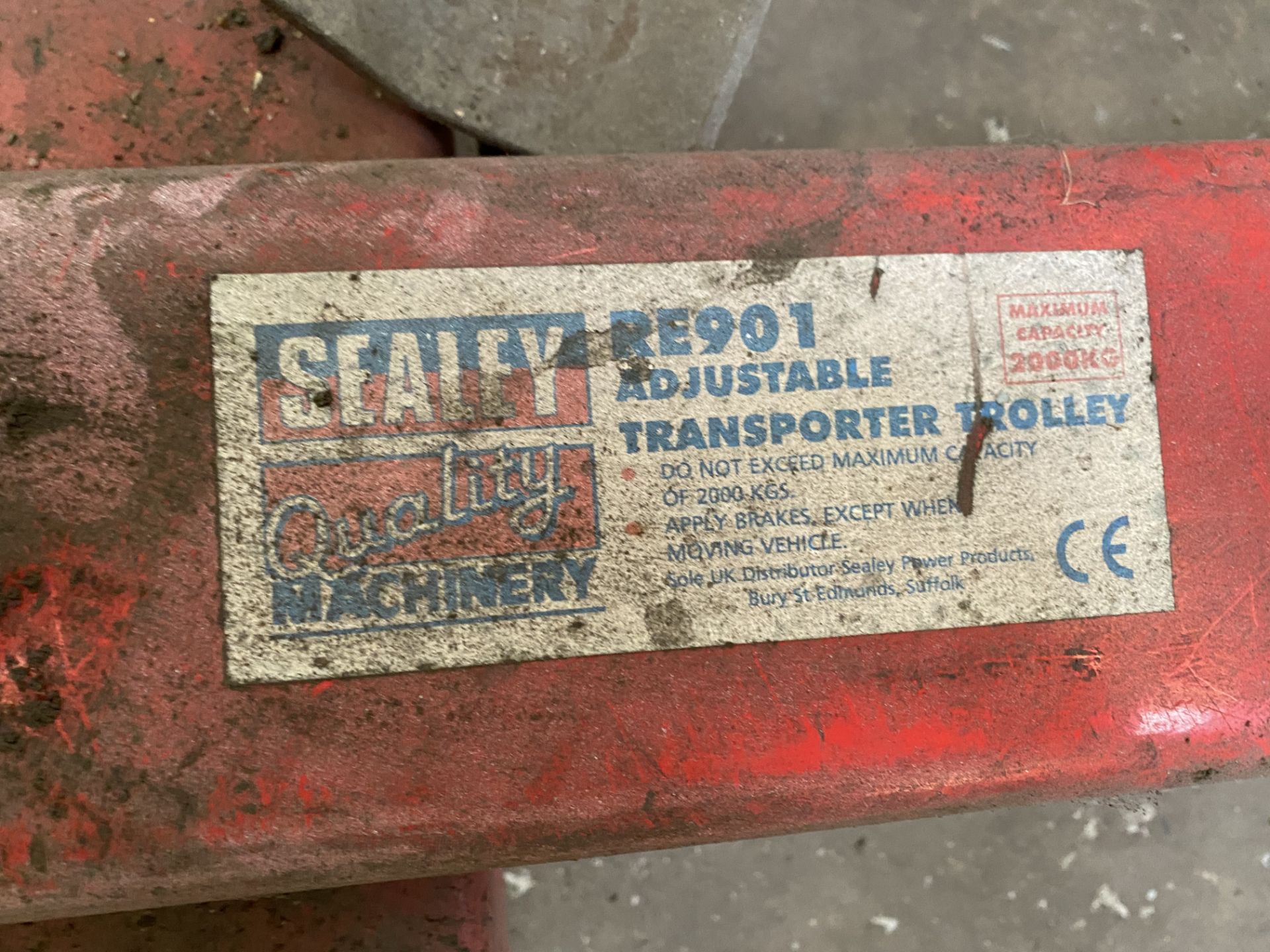 Sealey RE901 2tonne Adjustable Transportarcar Trolley - Image 2 of 2