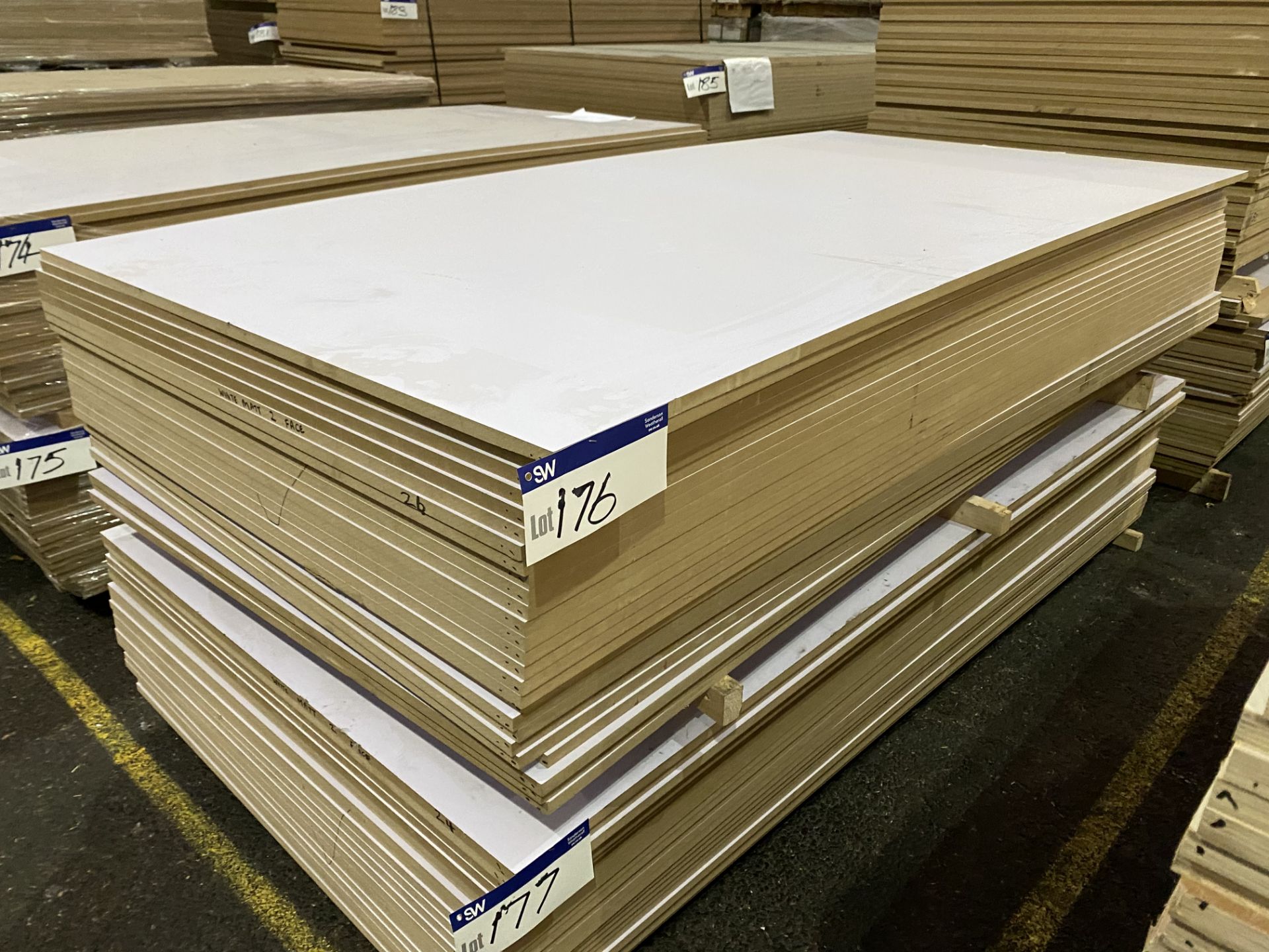 Approx. 23 Sheets of White Matt Two Faced MDF, eac