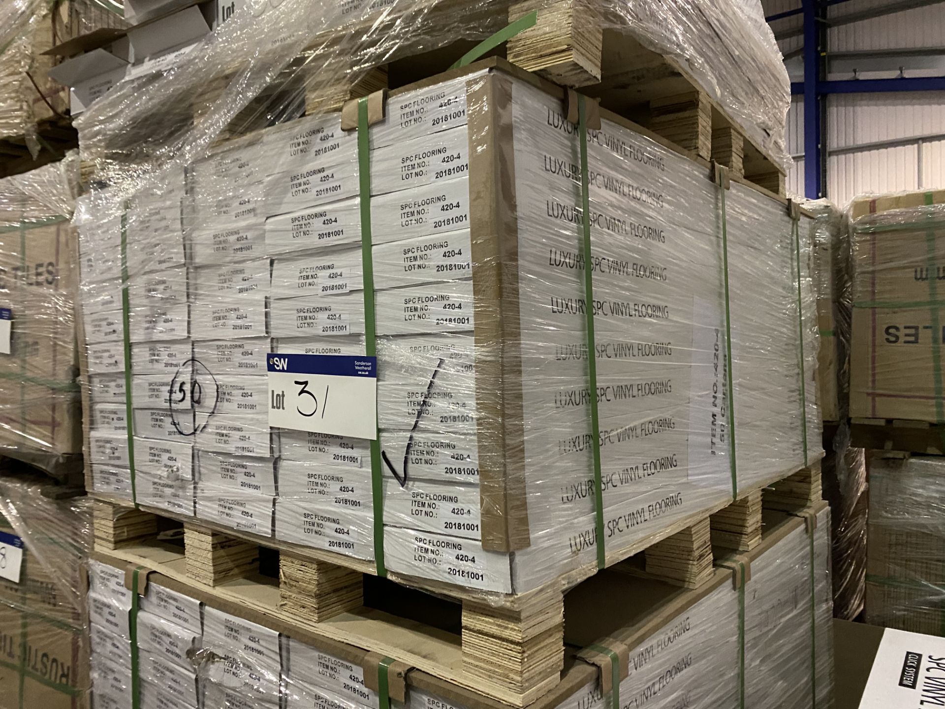 50 Boxes of SPC Flooring Grey Click System Laminat