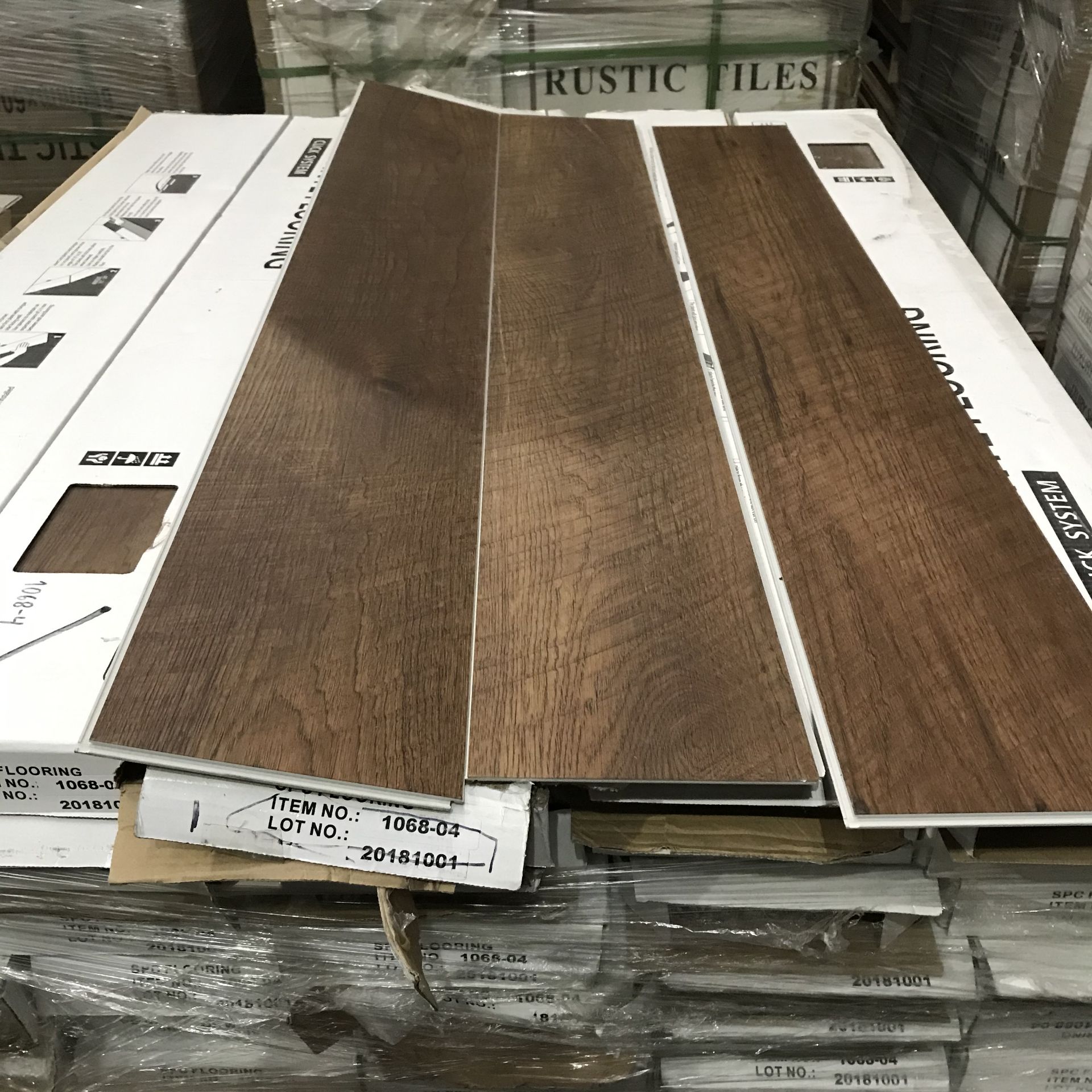 45 Boxes of SPC Flooring Dark Oak Style Click Syst