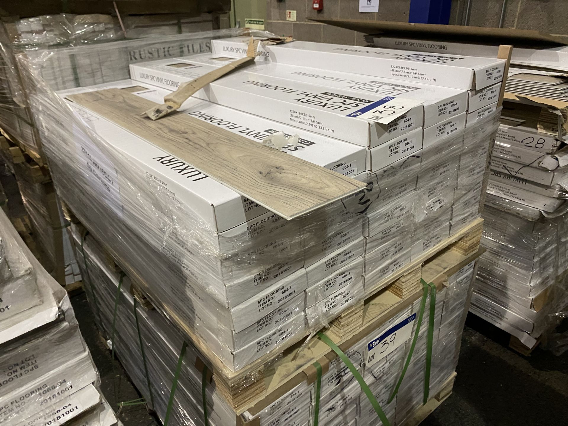 39 Boxes of SPC Flooring Grey Click System Laminat