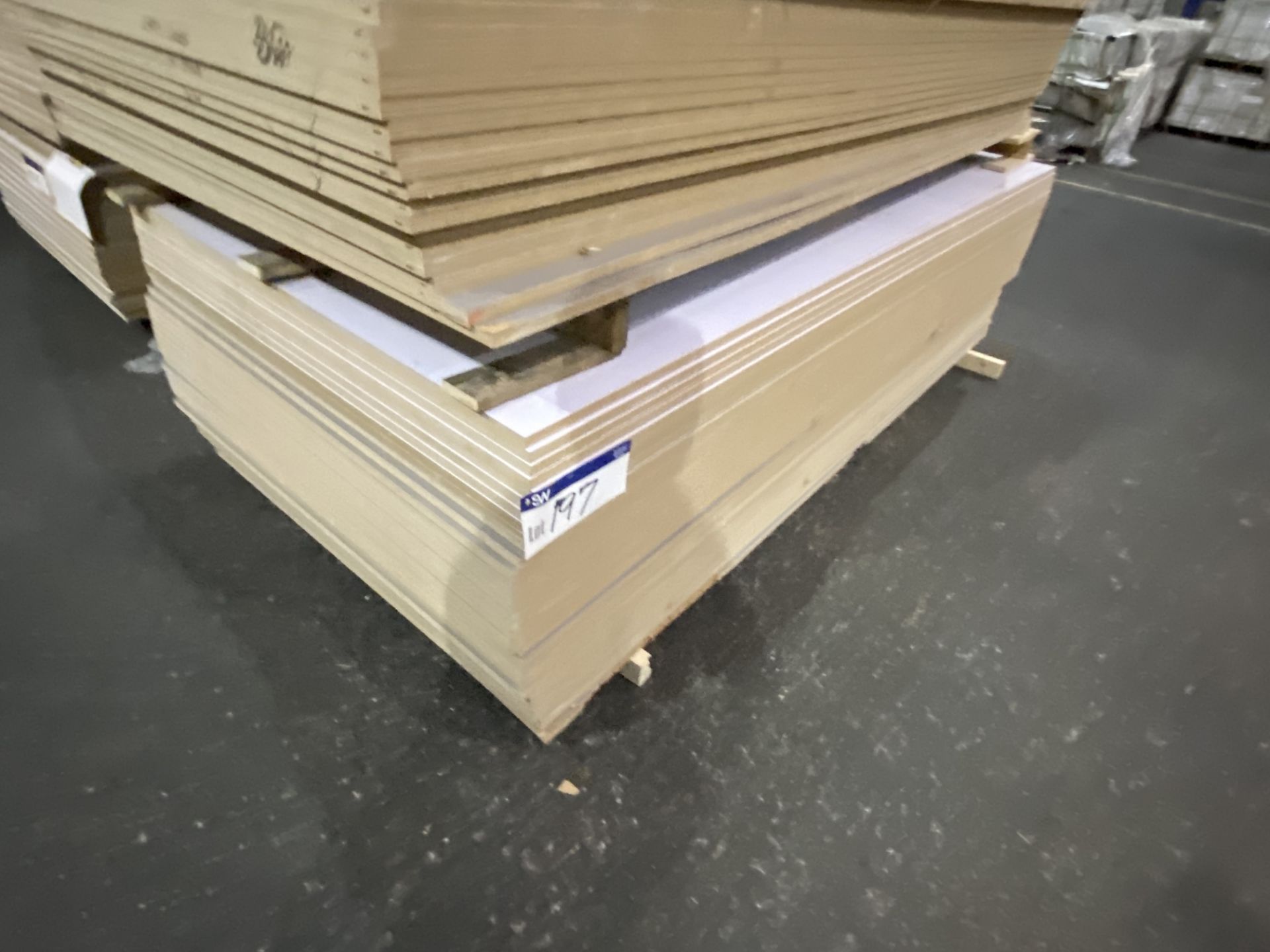 Approx. 34 Sheets of White Matt Two Faced MDF/ Gre