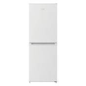 Five boxed unused Beko 213 litre freestanding fridge freezers, 50/50 split frost free 55cm wide,