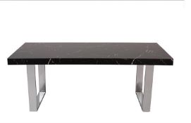 18 Boxed unused Noir black marble effect coffee tables, dimensions L 48" W 27" H 30", BrightHouse