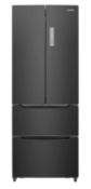Four boxed unused Hoover American fridge freezers, 404 litre capacity, black, manufacturers model