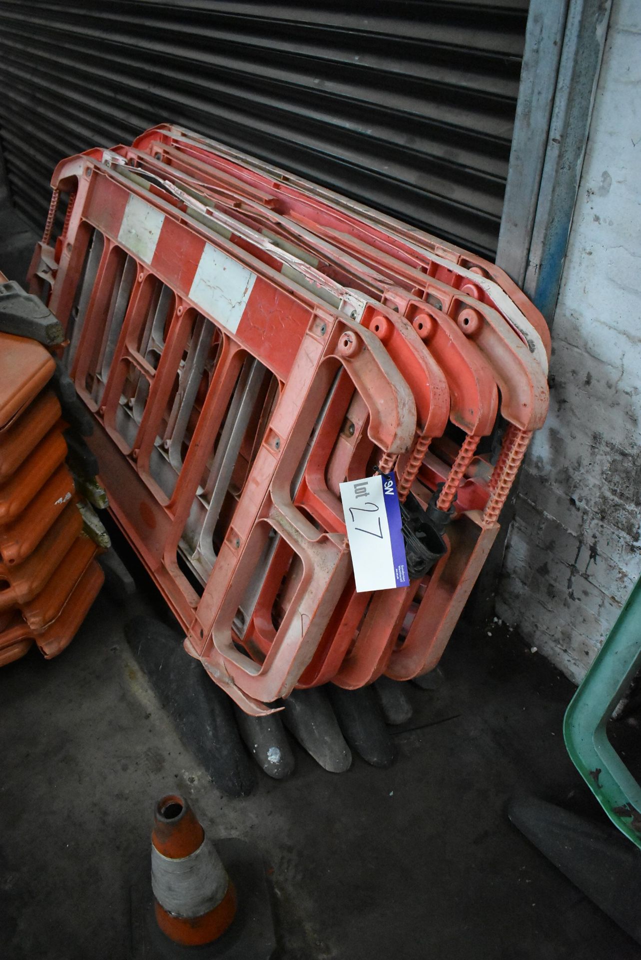 Six Plastic Barriers, each approx. 1.85m long