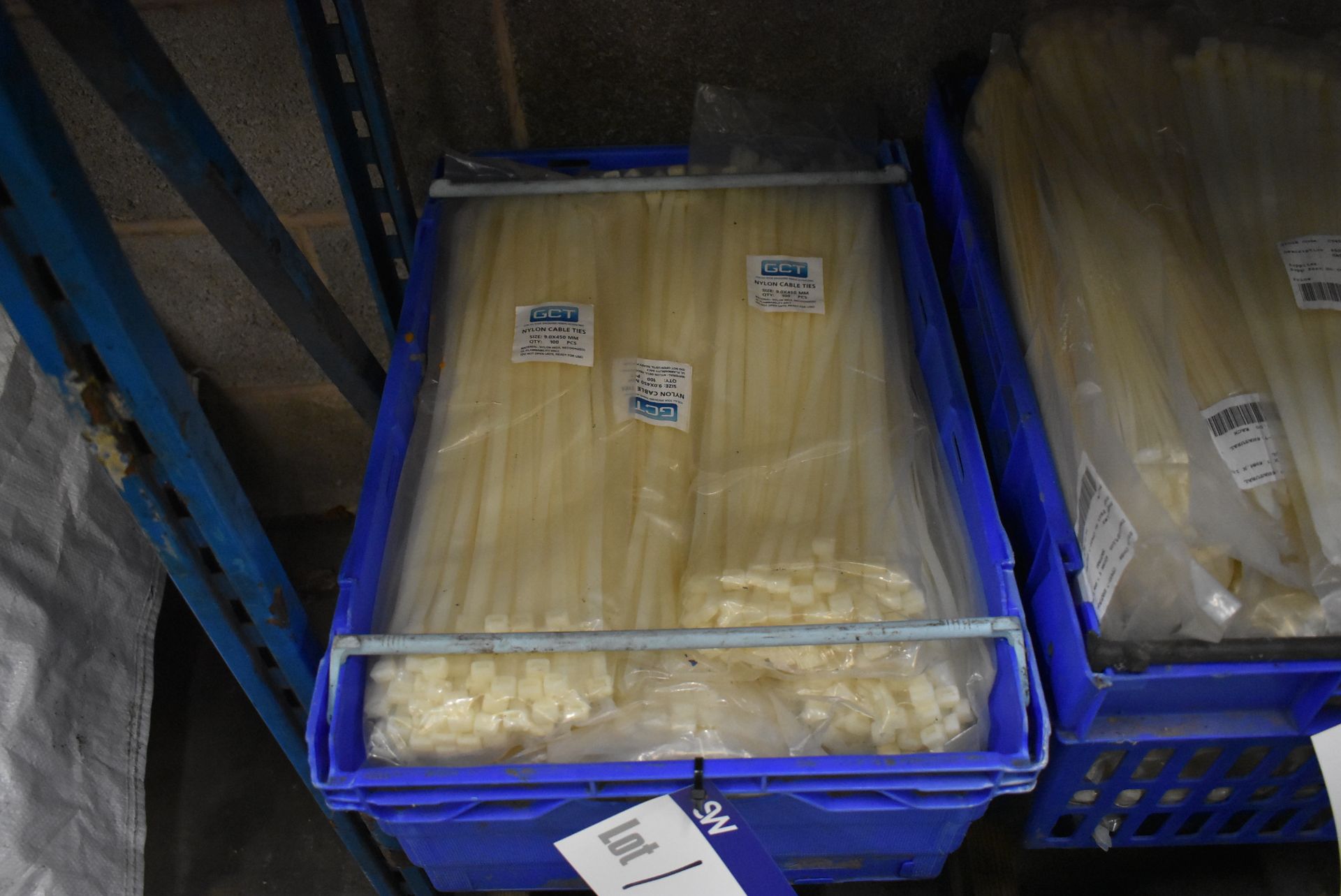 Approx. 20 Bags x 100 9 x 450mm Cable Ties, with plastic crate - Image 3 of 3