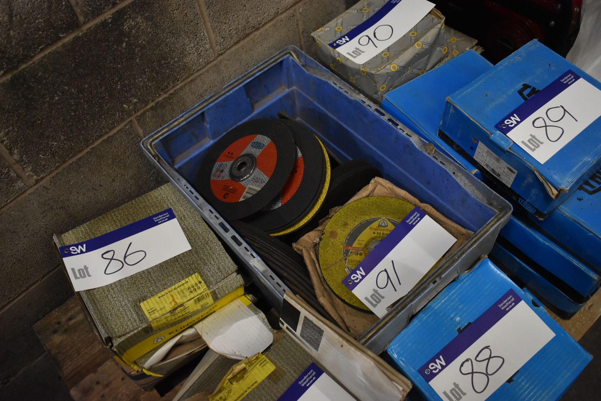 Assorted 230mm dia. Cutting Discs, in plastic crate