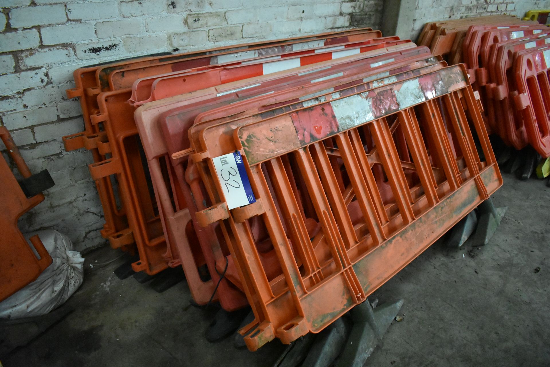 Approx. 13 Assorted Plastic Barriers, up to approx. 1.9m long