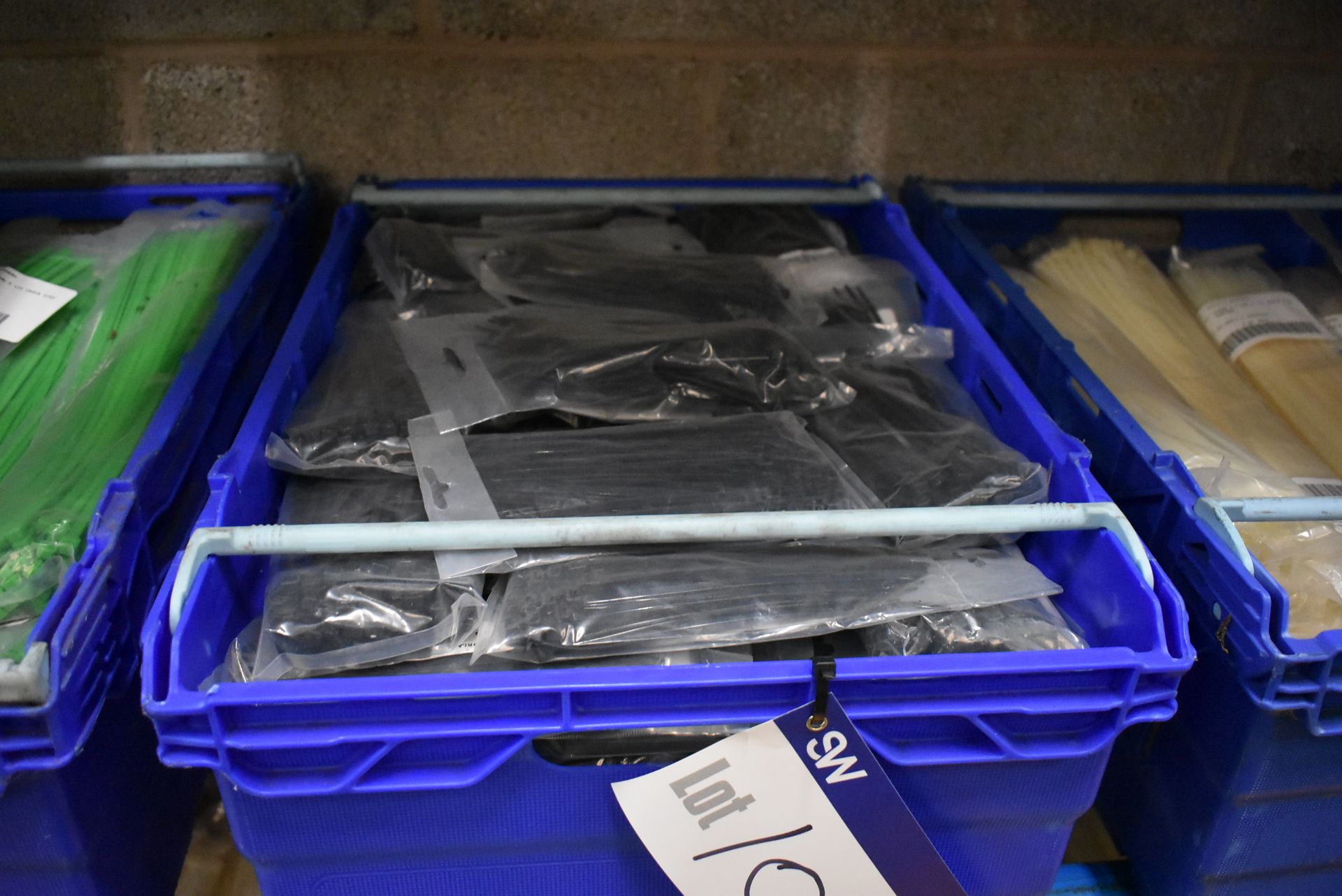 Approx. 100 Bags x 100 4.8 x 160mm Black Cable Ties, with plastic crate - Image 2 of 3