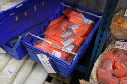 Approx. 50 Bags x 100 4.8mm x 200mm Orange Cable Ties, with plastic crate