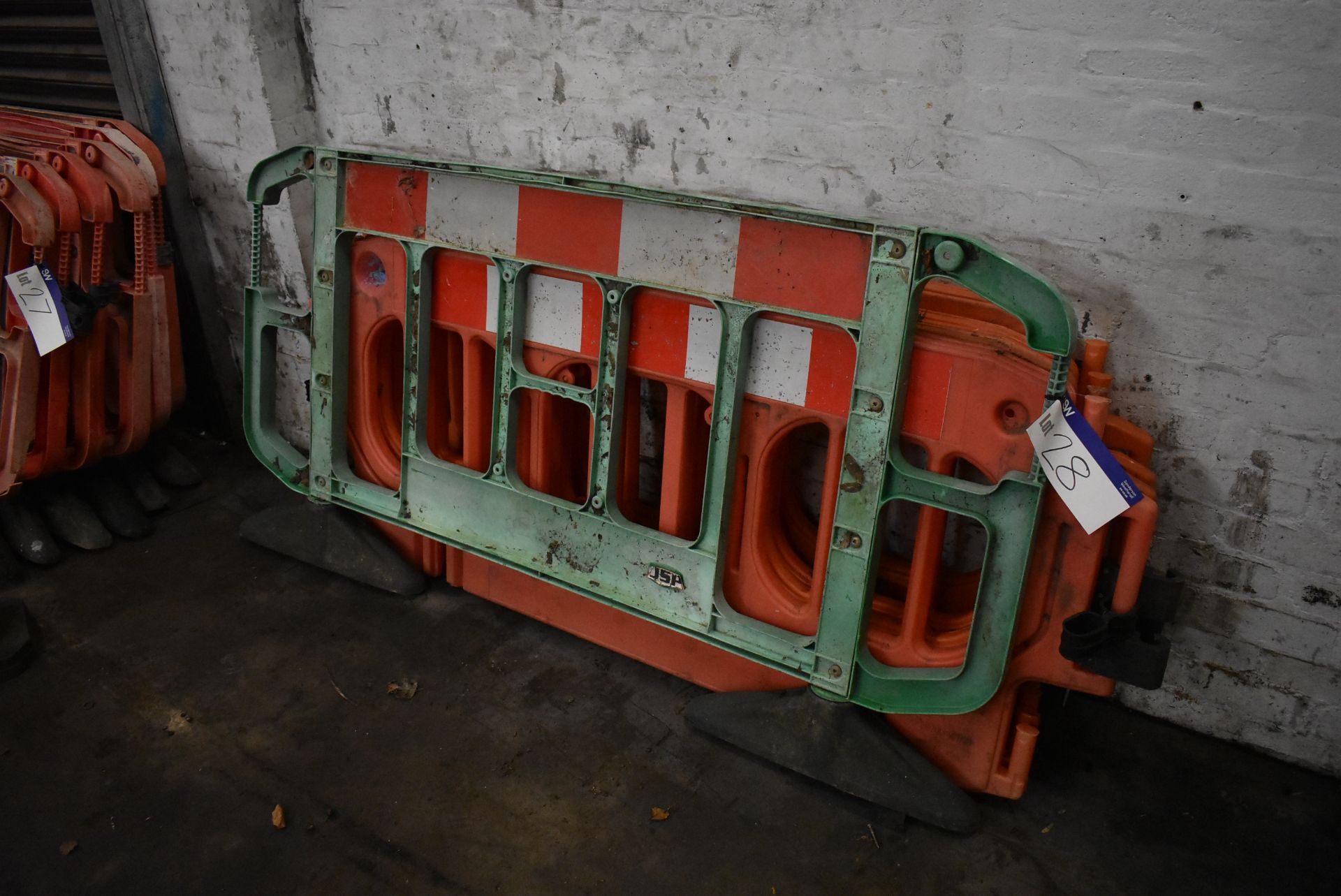 Five Assorted Plastic Barriers, as set out