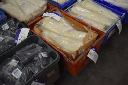 Approx. 20 Bags x 100 9 x 550mm Cable Ties, with plastic crate