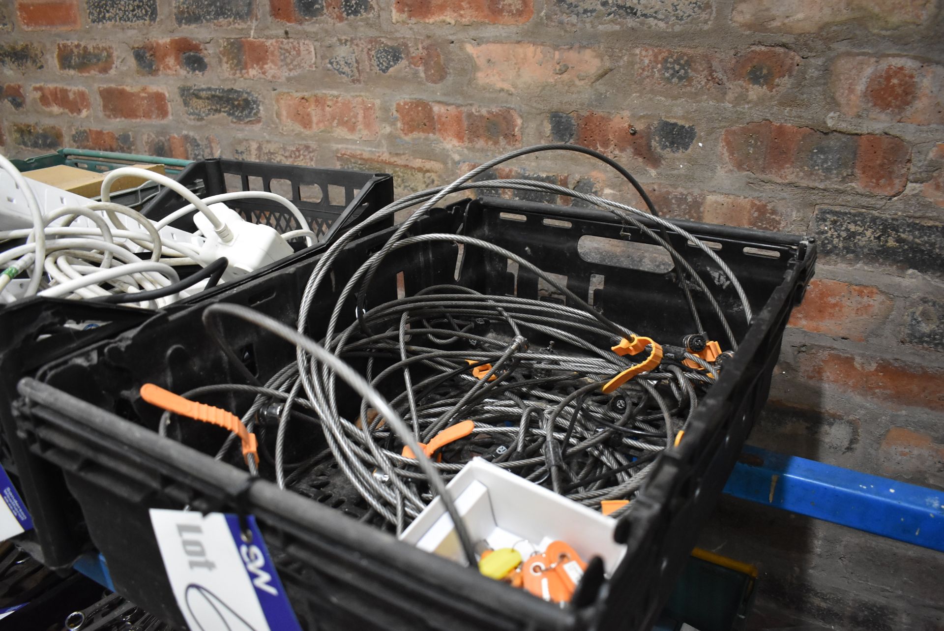 Security Cables, with locks and key, in plastic crate - Image 2 of 2