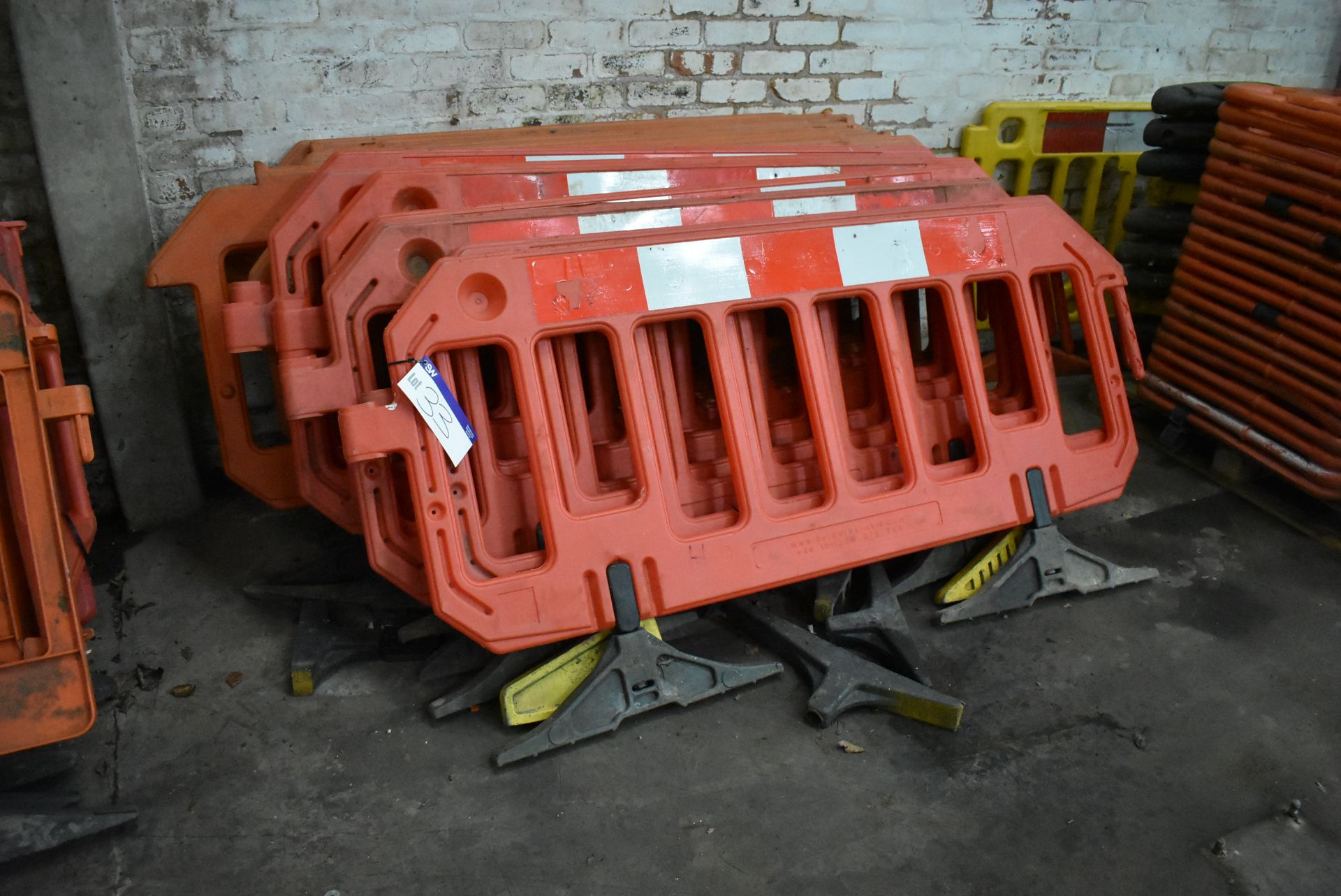 Approx. 14 Assorted Plastic Barriers, up to approx. 1.9m long