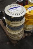 Mainly 13in. dia. Plastic Wheel Trims, in one stack