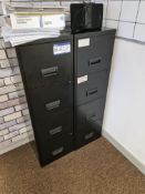 Two Black 4 Drawer Filing Cabinets (This lot is lo