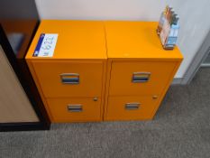 Two Orange 2 Drawer Filing Cabinets (This lot is l