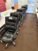 Ten Black Leather Swivel Armchairs (This lot is lo