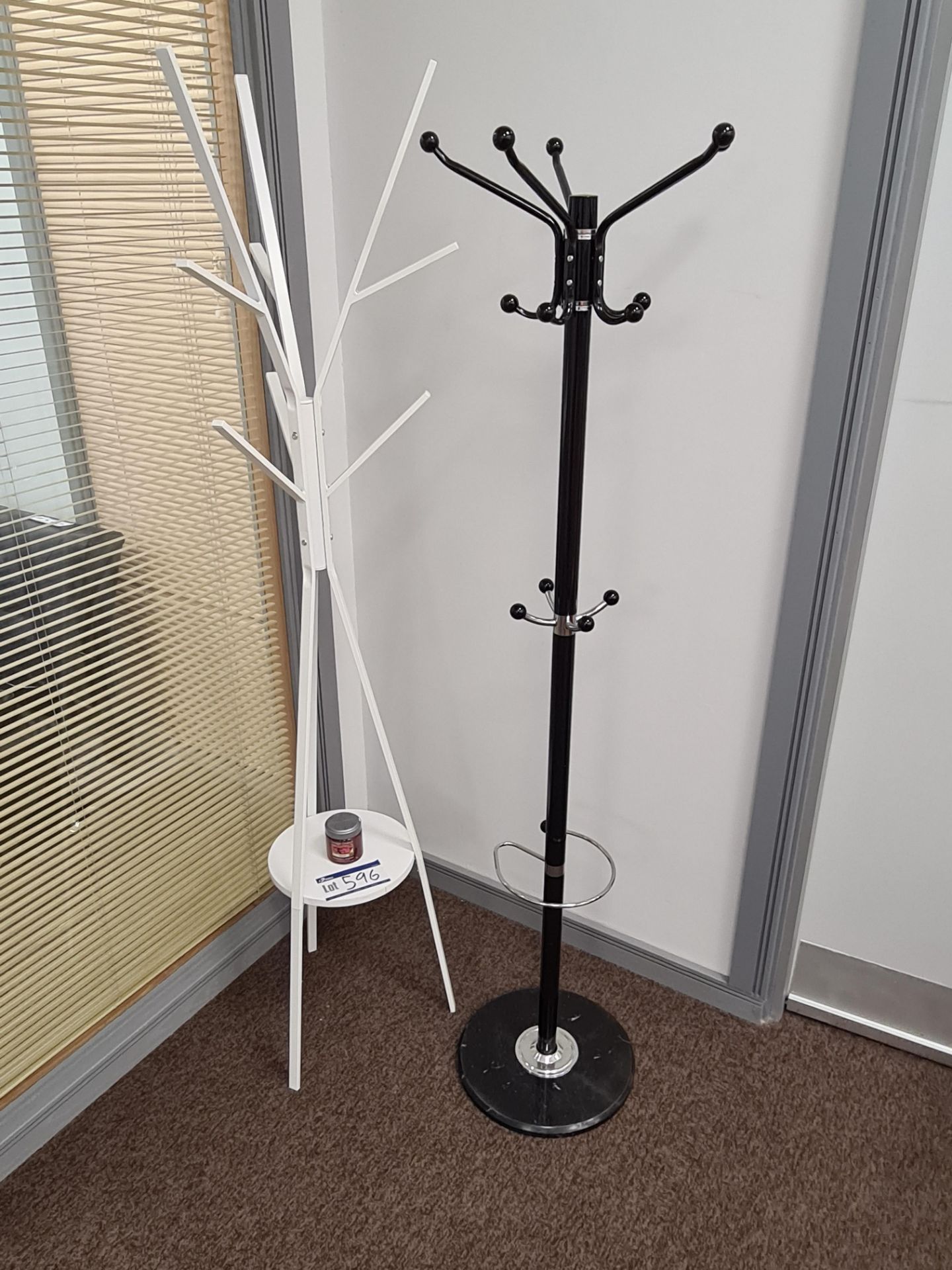 One Black and One White Hat & Coat Stands (This lo