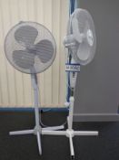 Two free standing electric fans (This lot is locat
