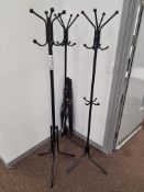 Three Black Hat & Coat Stands (This lot is located