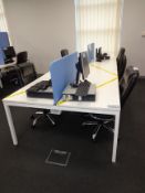 Bank of six inter-connected desks comes with 2 aco