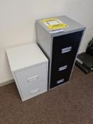 Black/Grey 3 Drawer Filing Cabinets and a Grey 2 D
