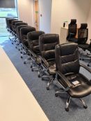 Ten Black leather swivel armchairs (Located at Q2