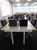 Bank of six inter-connected desks (This lot is loc