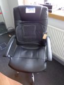 Three leather effect swivel office chairs (This lo